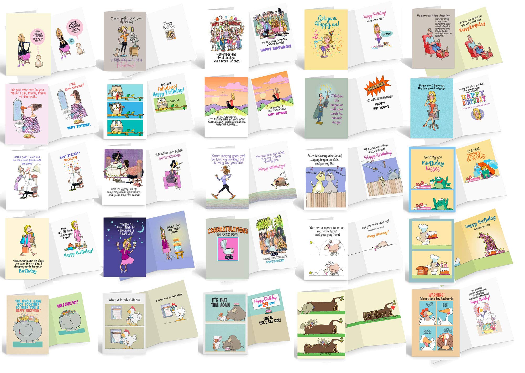 Stonehouse Collection Funny Assorted Birthday Cards & Assorted Notepads - USA Made- 25 Birthday Cards & 8 Notepads - Image 4