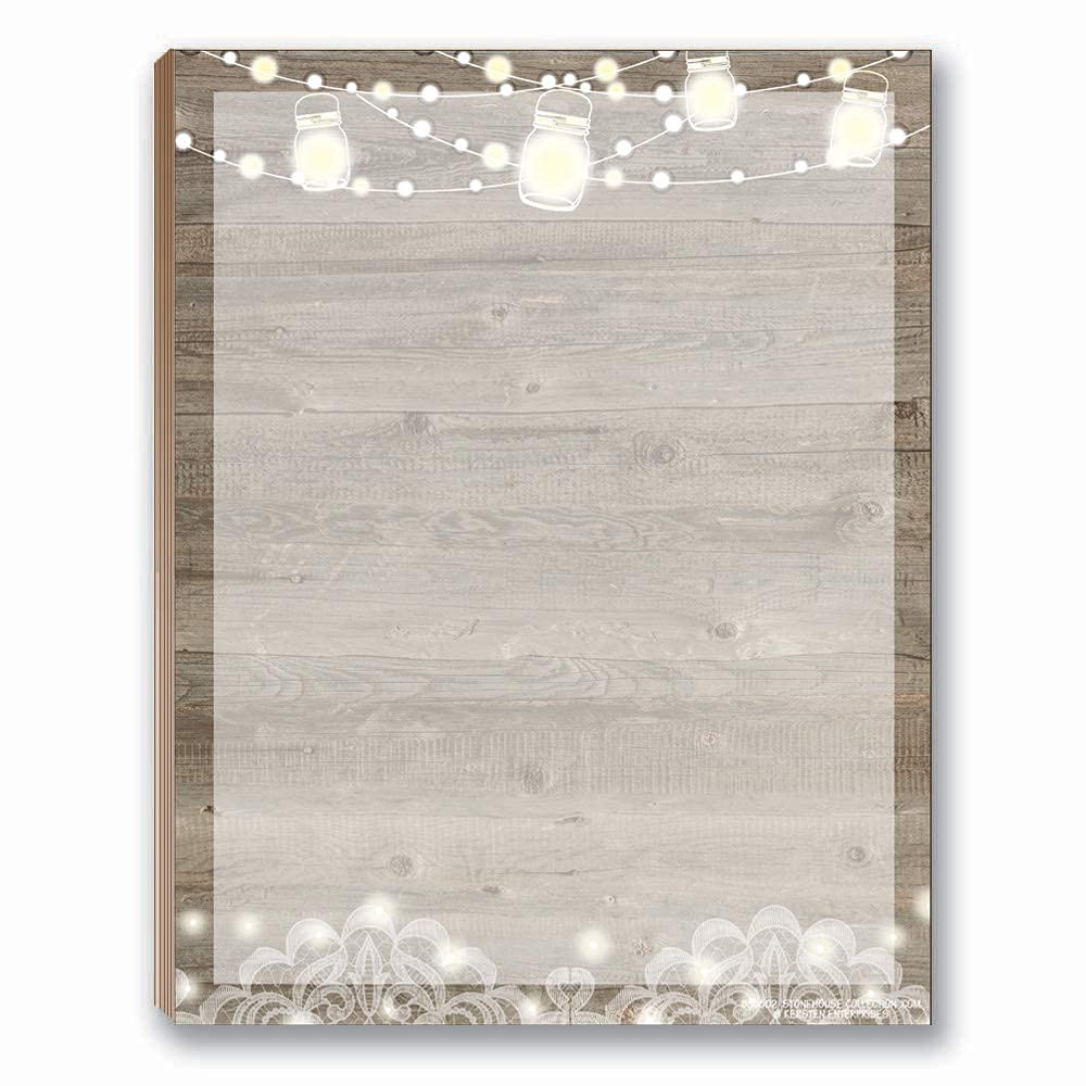 Rustic Notepads and Stationery - 60 Sheets Rustic Letterhead and 4 Rustic Themed Notepads - Image 3