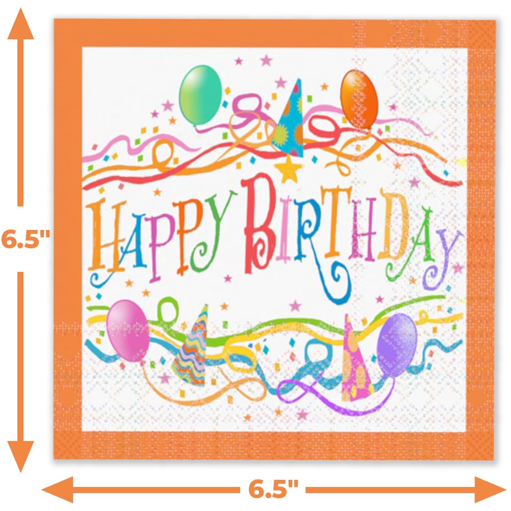 Stonehouse Collection | Happy Birthday 9" Paper Plates & Napkins | 40 PCS Total Disposable Plates - Image 5